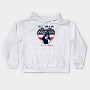 God Bless to America. 4th July Kids Hoodie